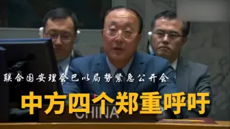 安理会召开巴以局势紧急公开会 中方对巴以冲突提出4个郑重呼吁