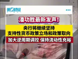 潘功胜最新发声！央行将继续坚持支持性货币政策立场和政策取向