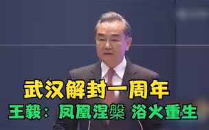 武汉解封一周年 王毅：凤凰涅槃 浴火重生
