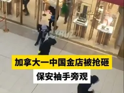 加拿大一中国金店被抢砸，保安袖手旁观