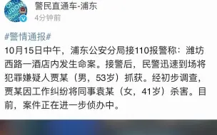 上海浦东潍坊西路一酒店发生命案，男子因工作纠纷将女同事杀害
