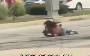 美国一女子将手枪顶在自己头上 随后被警车撞倒