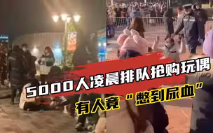 超5000人凌晨迪士尼排队抢购玩偶，男子现场崩溃大喊：我憋到尿血