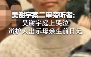 吴谢宇案二审旁听者：吴谢宇庭上哭泣，辩护人出示母亲生前日记