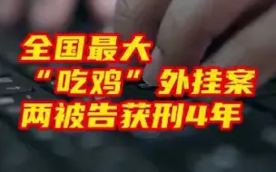 全国最大“吃鸡”外挂案两被告获刑4年