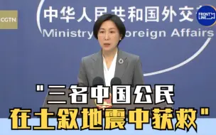外交部：三名中国公民在土叙地震中获救